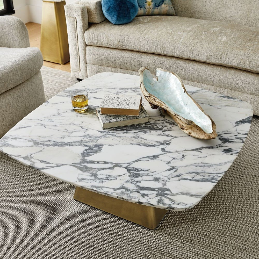 Equilateral Coffee Table – Arabescato and Brass