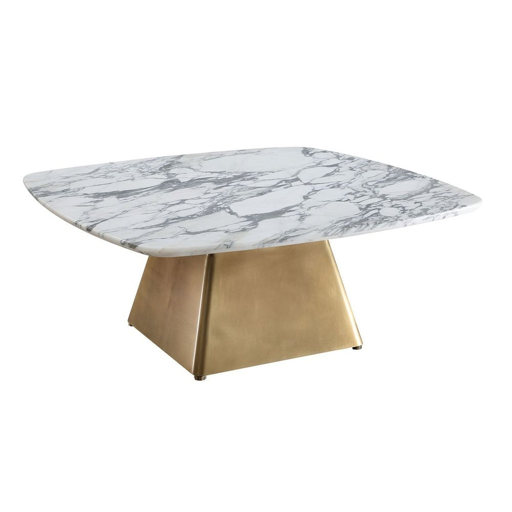 Equilateral Coffee Table – Arabescato and Brass