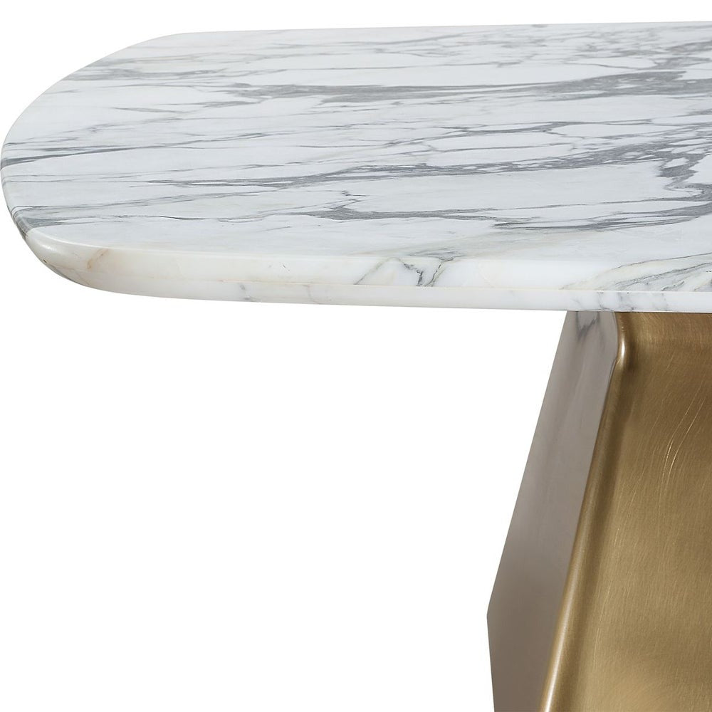 Equilateral Coffee Table – Arabescato and Brass