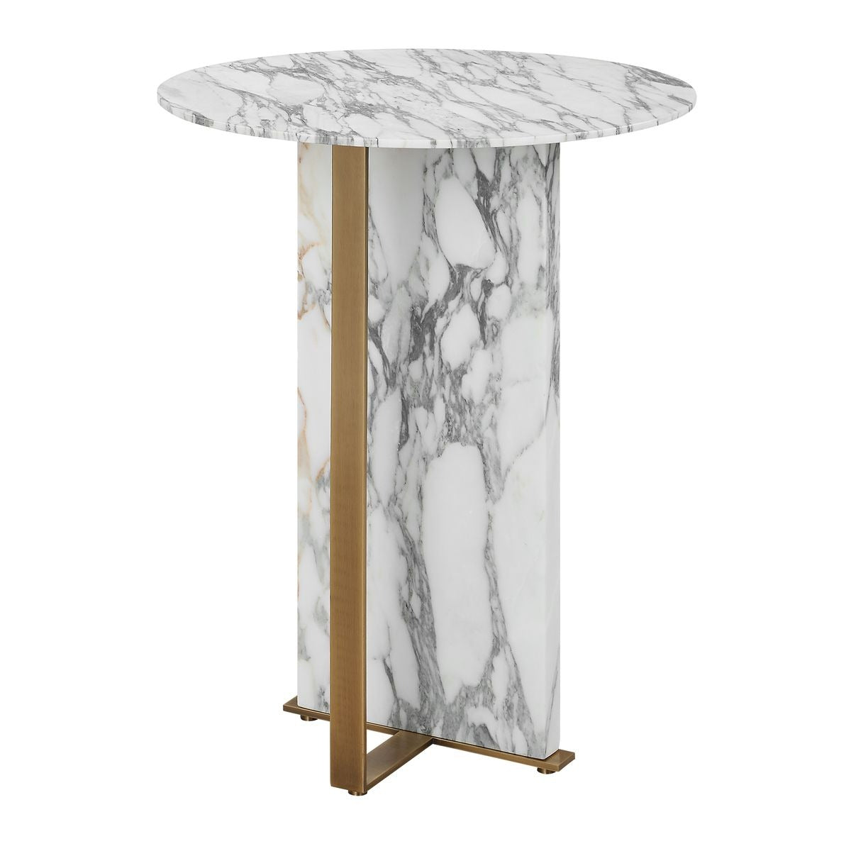 Joist Accent Table – Arabescato Marble