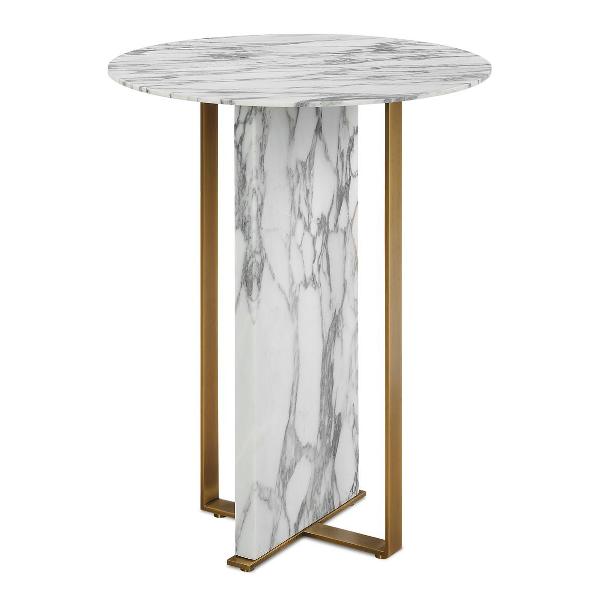 Joist Accent Table – Arabescato Marble