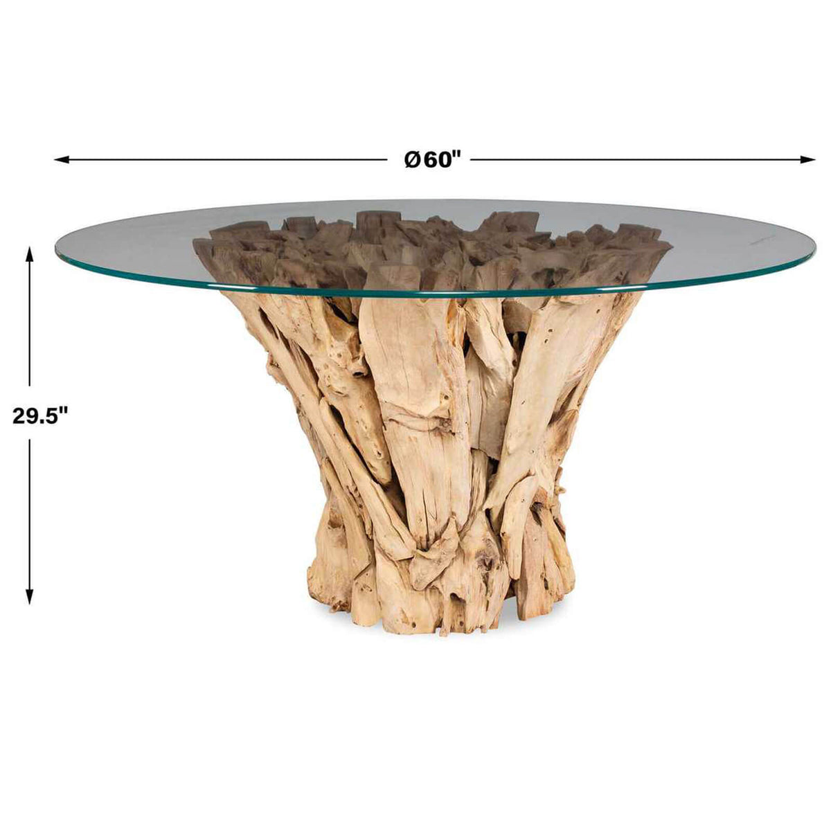 Teak Root Round Dining Table – Bleached, 152cm