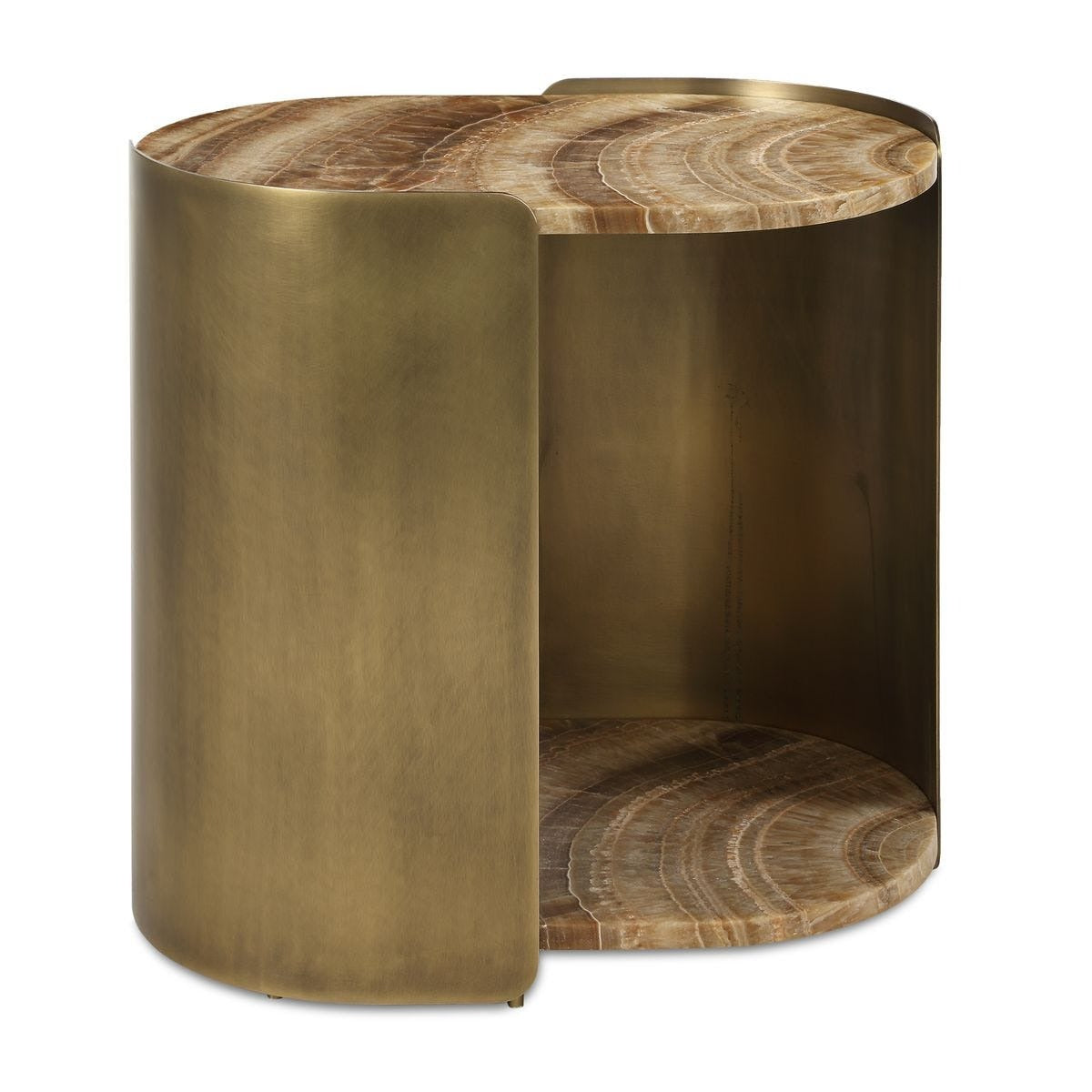 Lozenge Accent Table – Latte Onyx
