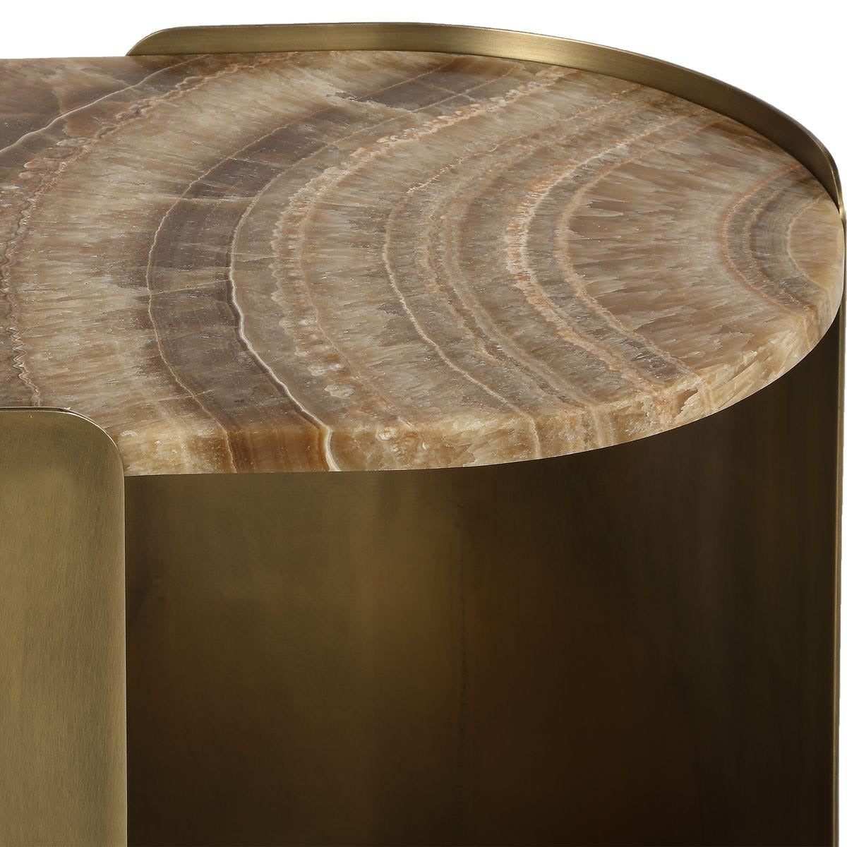 Lozenge Accent Table – Latte Onyx