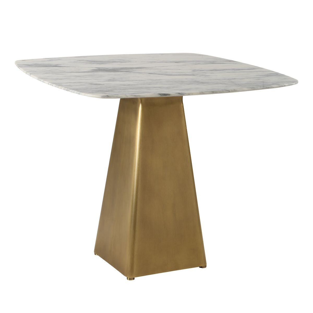 Equilateral Bistro Table – Arabescato and Brass