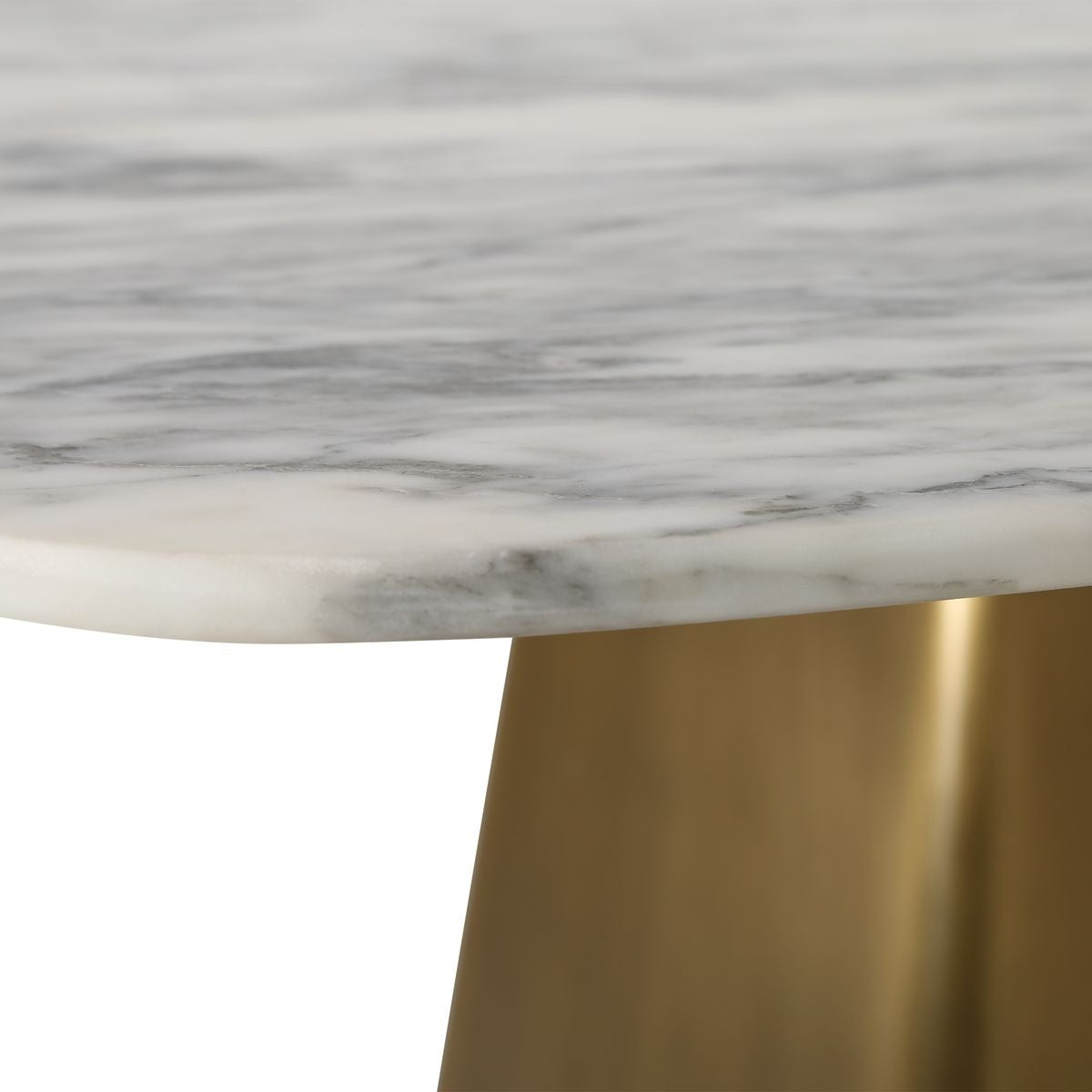 Equilateral Bistro Table – Arabescato and Brass