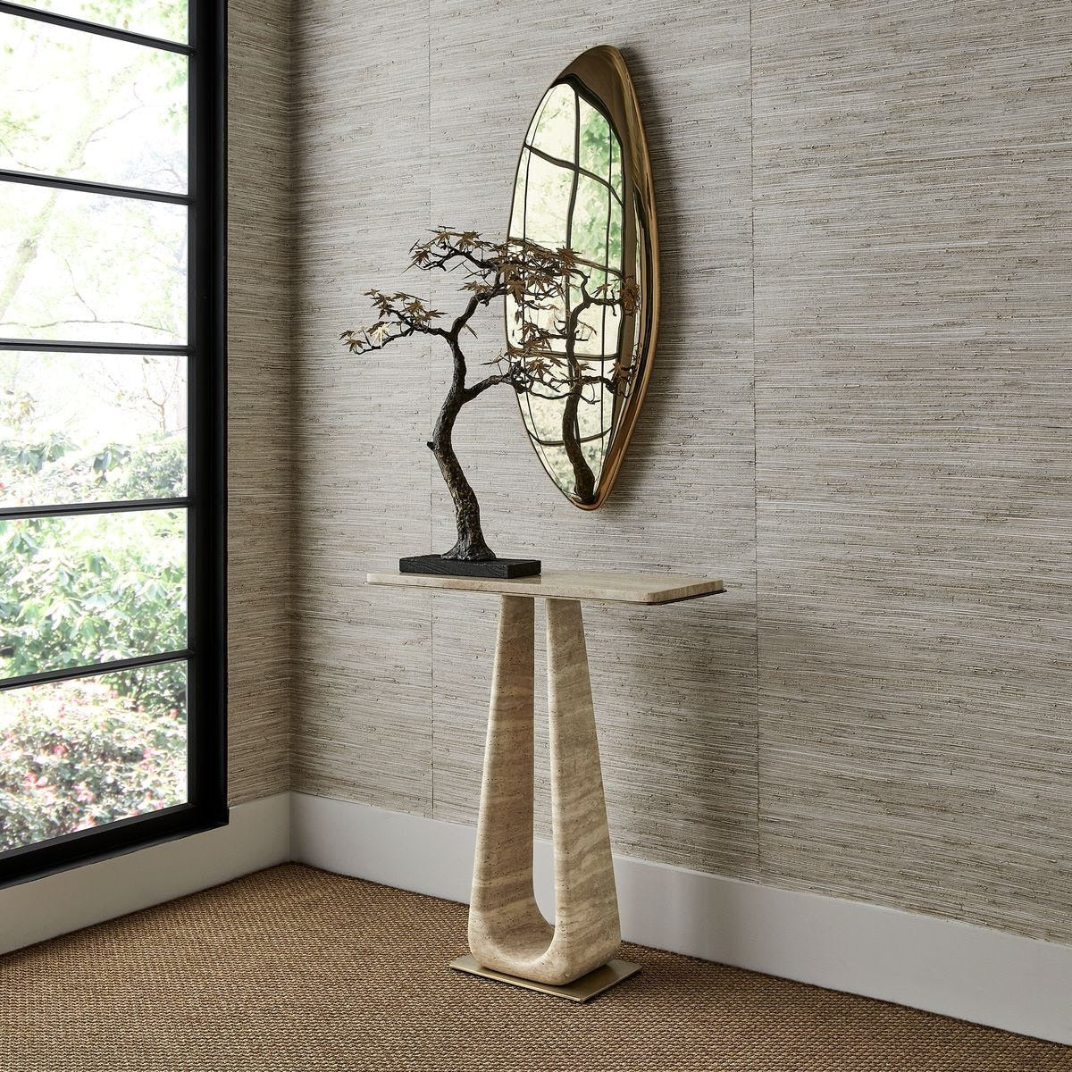 About Turn Console Table – Travertine