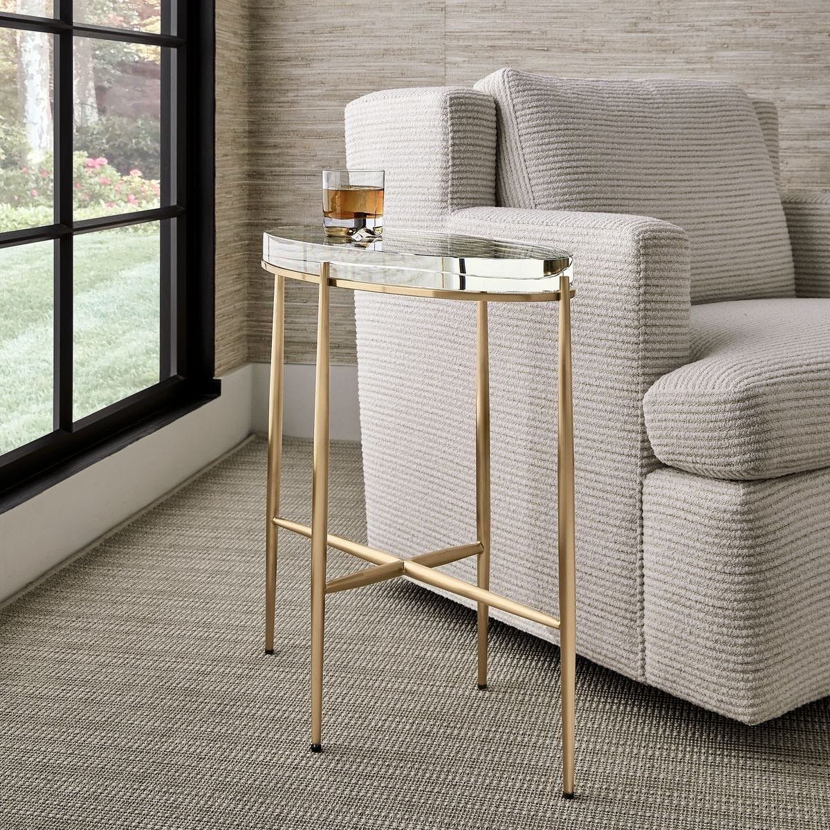Crystal Clear Oval Accent Table