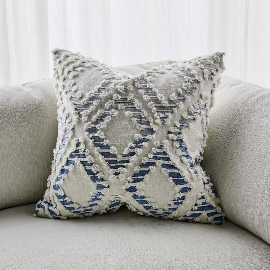Fringe Element Cushion – Ombre Blue