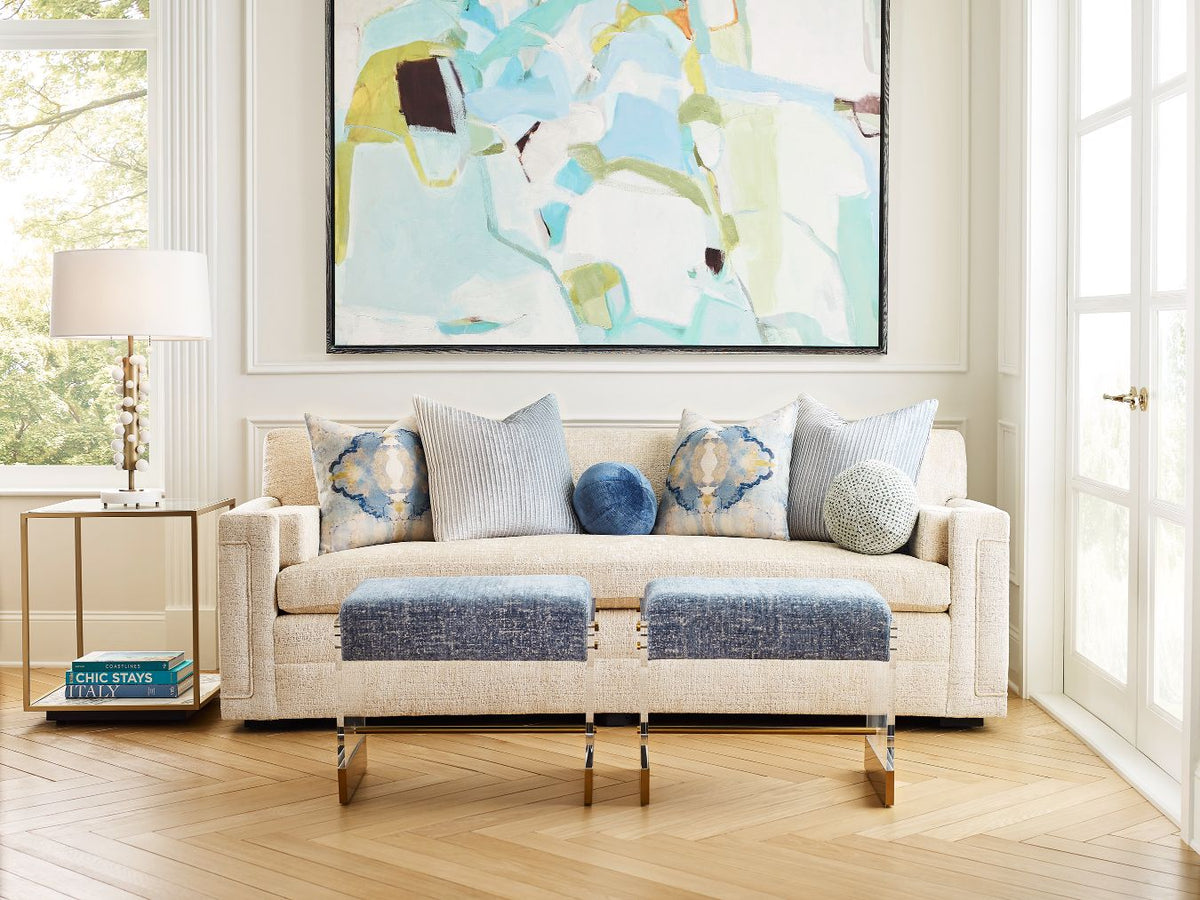 Floating Plane End Table – Marble/Brass