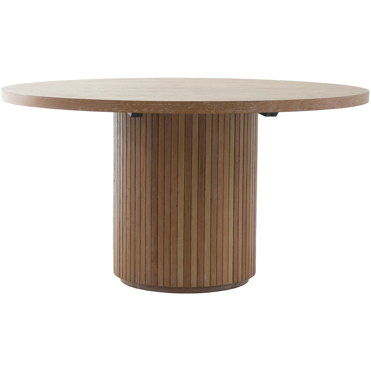 Reeded Round Dining Table – Oak, 140cm