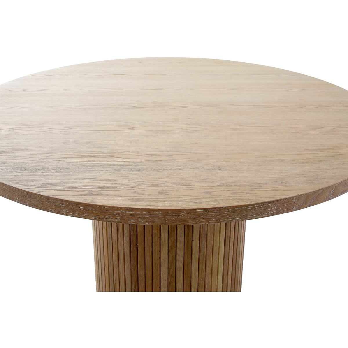 Reeded Round Dining Table – Oak, 140cm