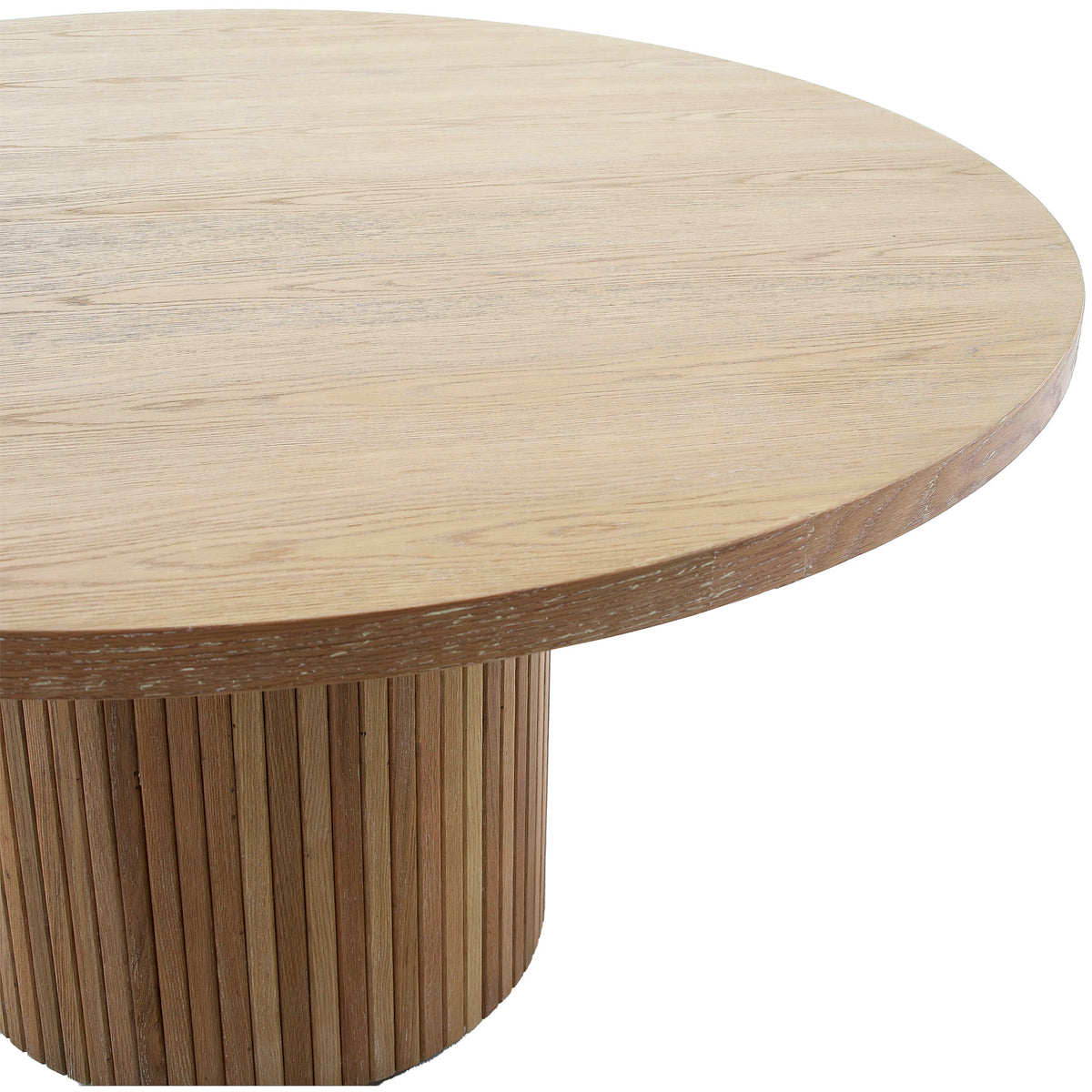 Reeded Round Dining Table – Oak, 140cm