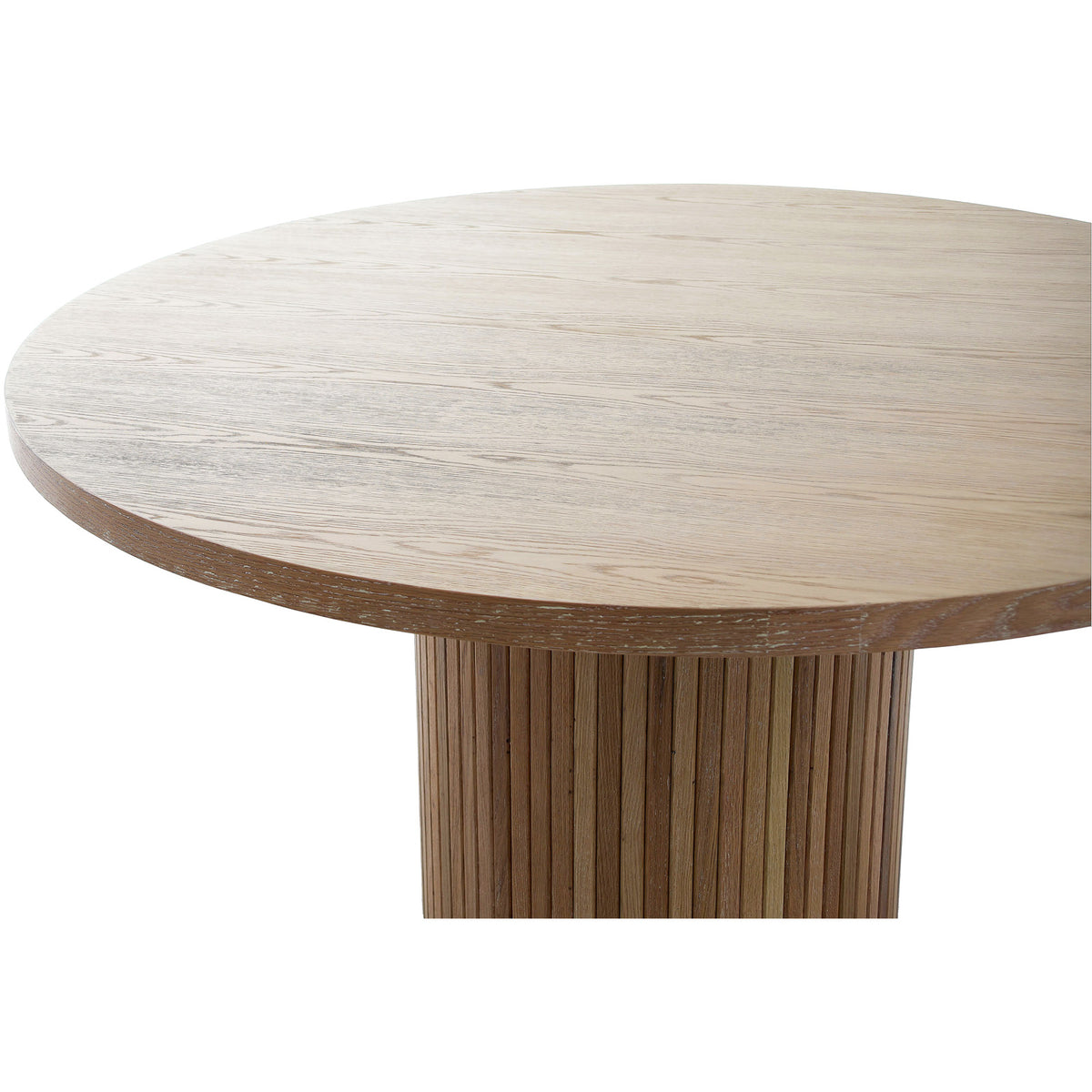 Reeded Round Dining Table – Oak, 140cm
