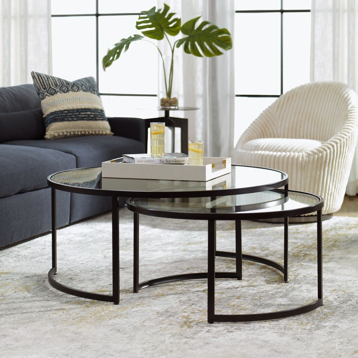 Rhea Black Nesting Coffee Tables – Set of 2
