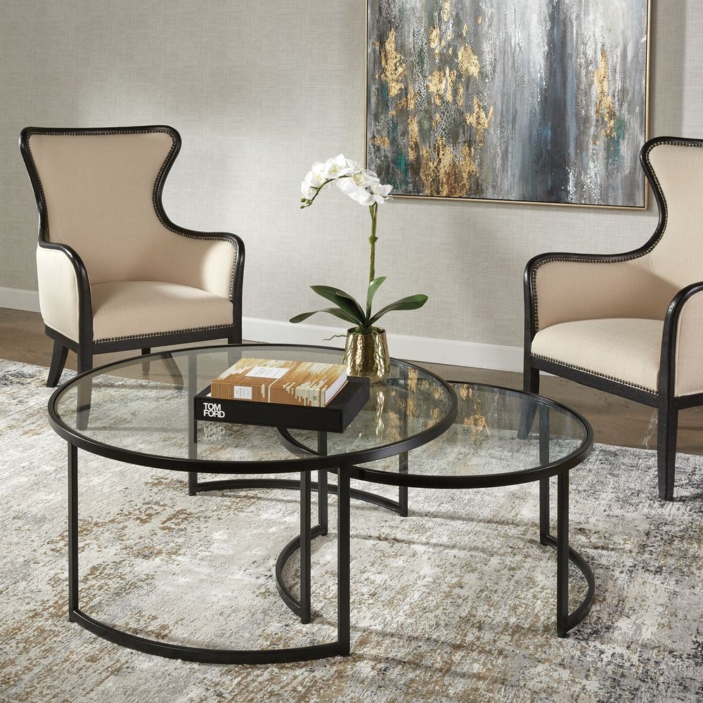Rhea Black Nesting Coffee Tables – Set of 2