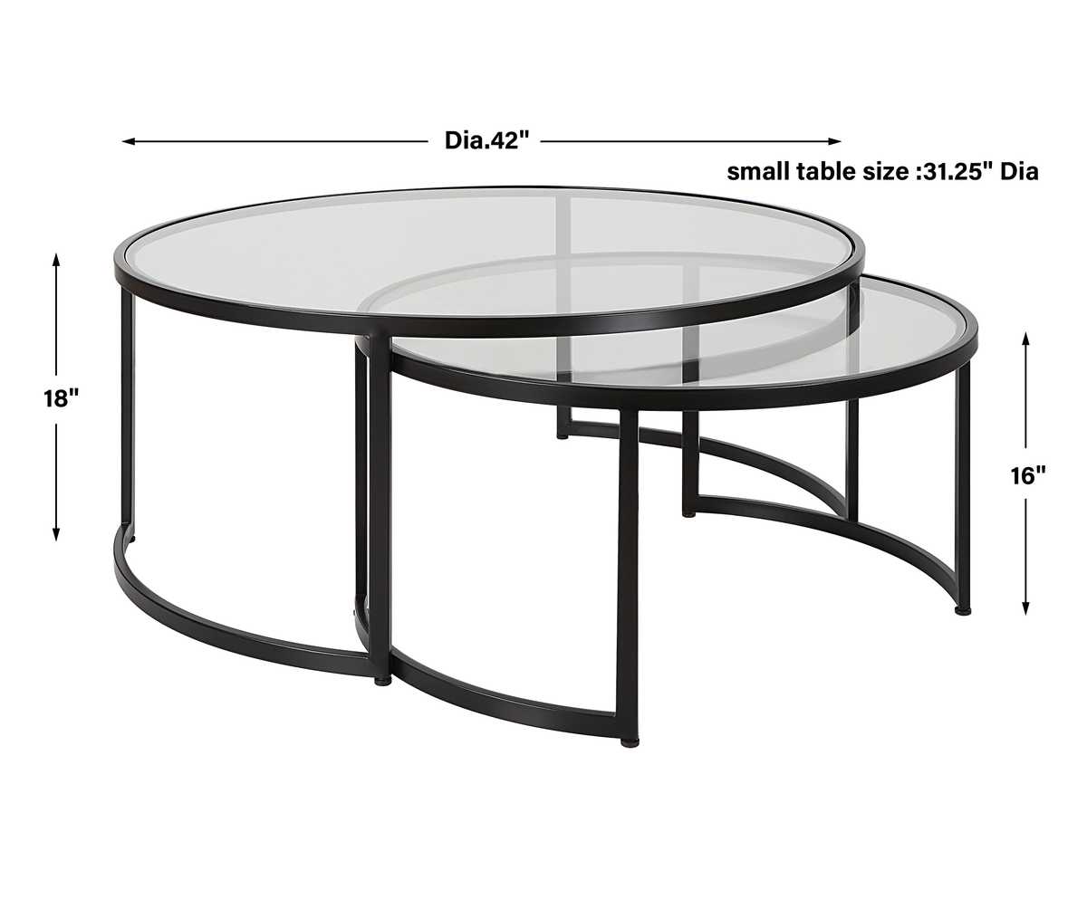Rhea Black Nesting Coffee Tables – Set of 2