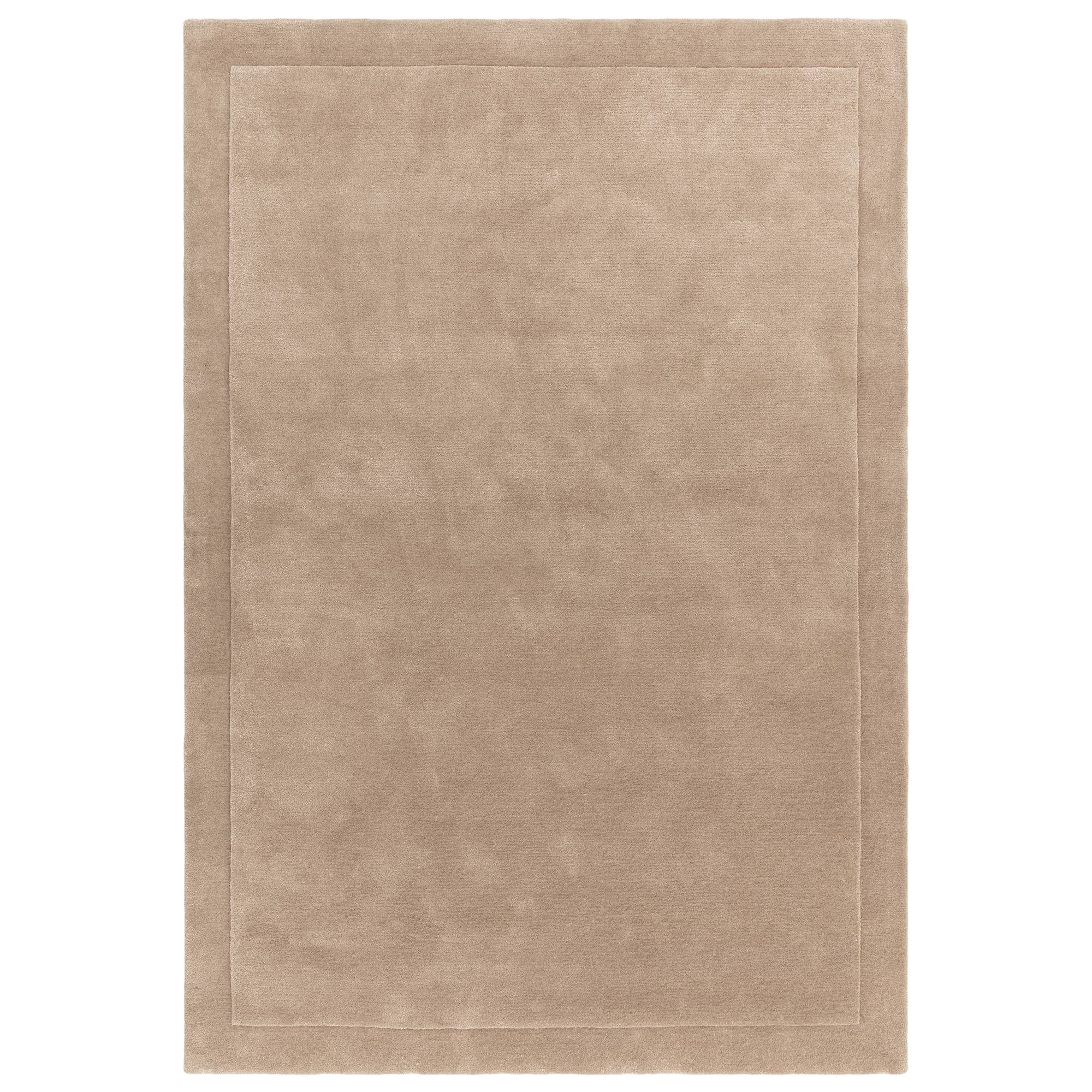 Rise Sand Rug in wool and viscose blend on a white background