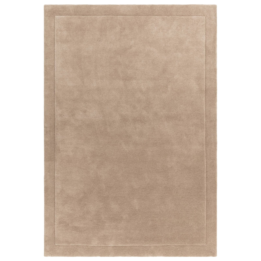 Rise Sand Rug in wool and viscose blend on a white background