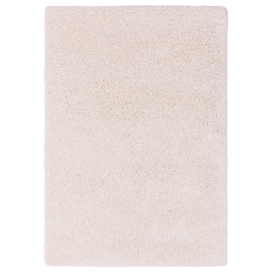 Ritchie Cream Soft Touch Shaggy Rug on a white background, full view