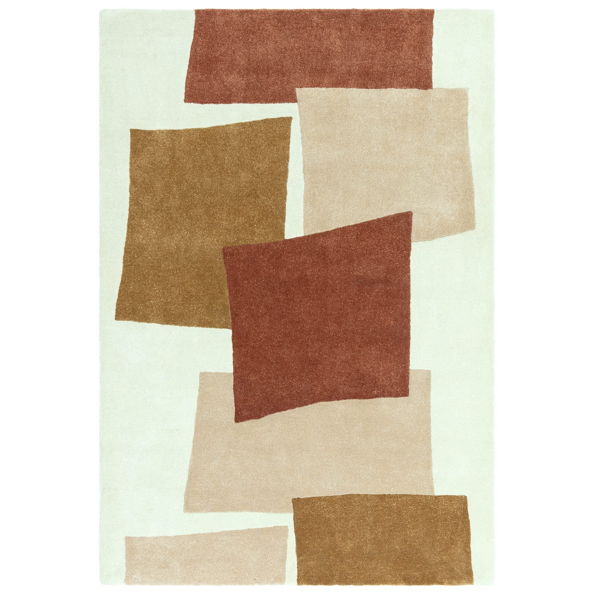 Romy Papercut Red rug shown from above on a white background, displaying the full geometric pattern