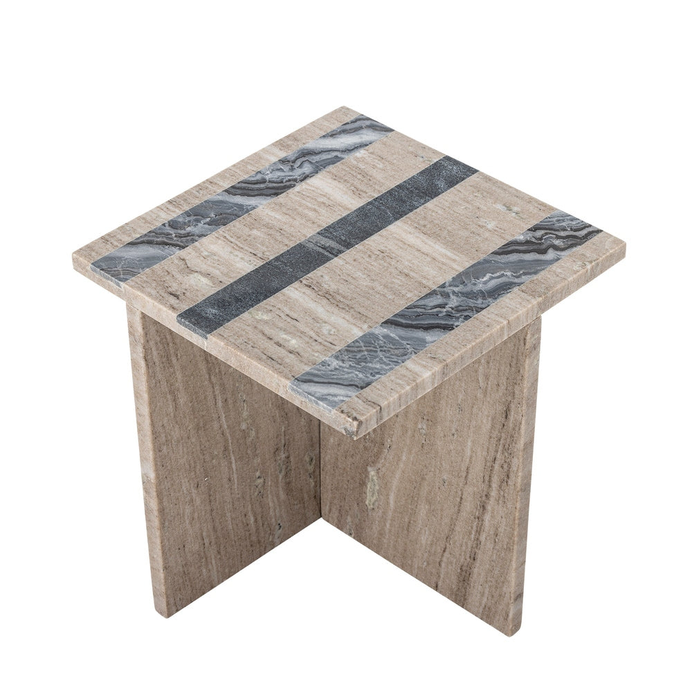 Clea Side Table - Brown Marble