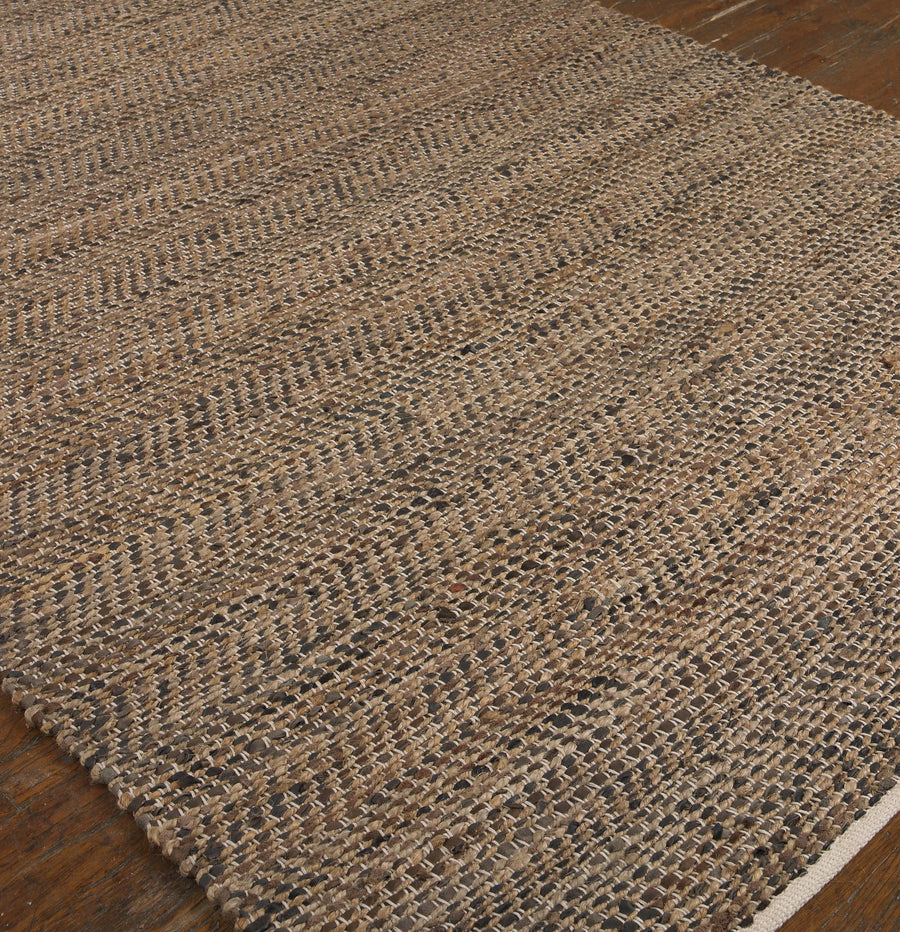 Tobais Rescued Leather and Hemp Rug – 244 x 305 cm