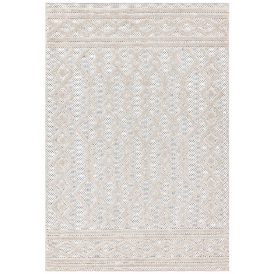 Salta White Links indoor outdoor rug on white background