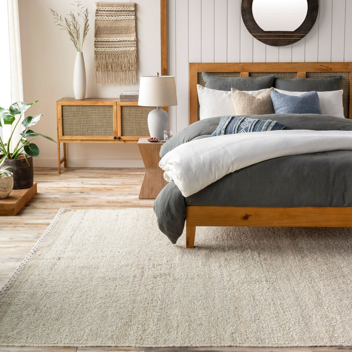 Sadie Hand Woven Rug in Beige – 229 x 152cm