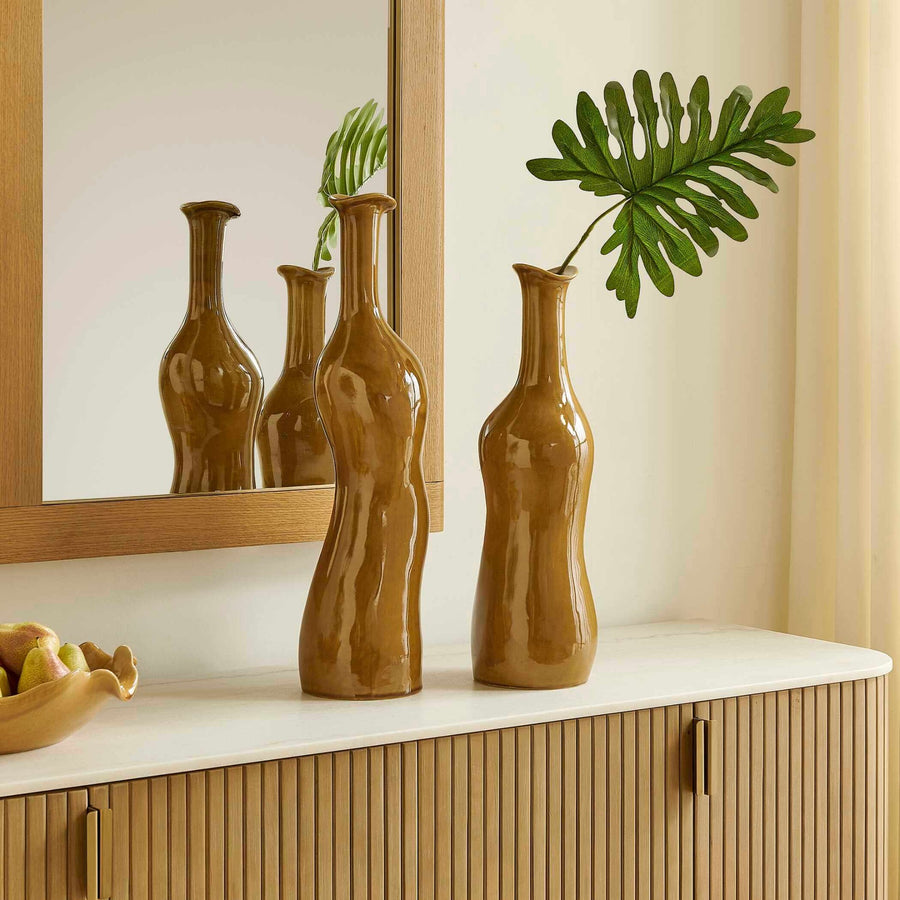 Sienna Flow Indoor-Outdoor Bottle Vases – Set of 2