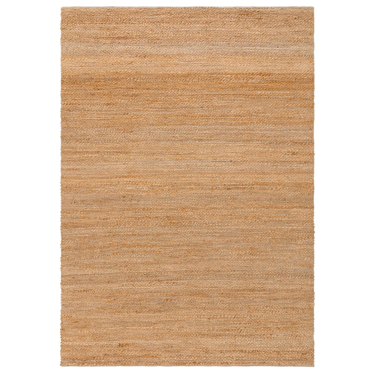 Simplicity Natural jute rug on a white background, full view