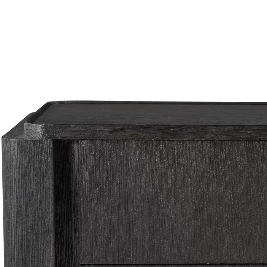 Repose Closed Bedside Table – Charcoal Oak
