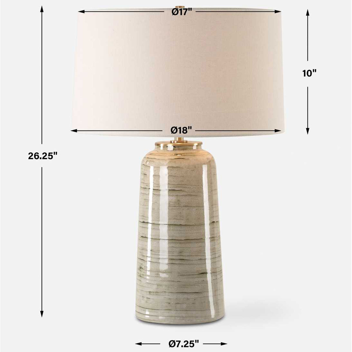 Strata Tan Glaze Table Lamp