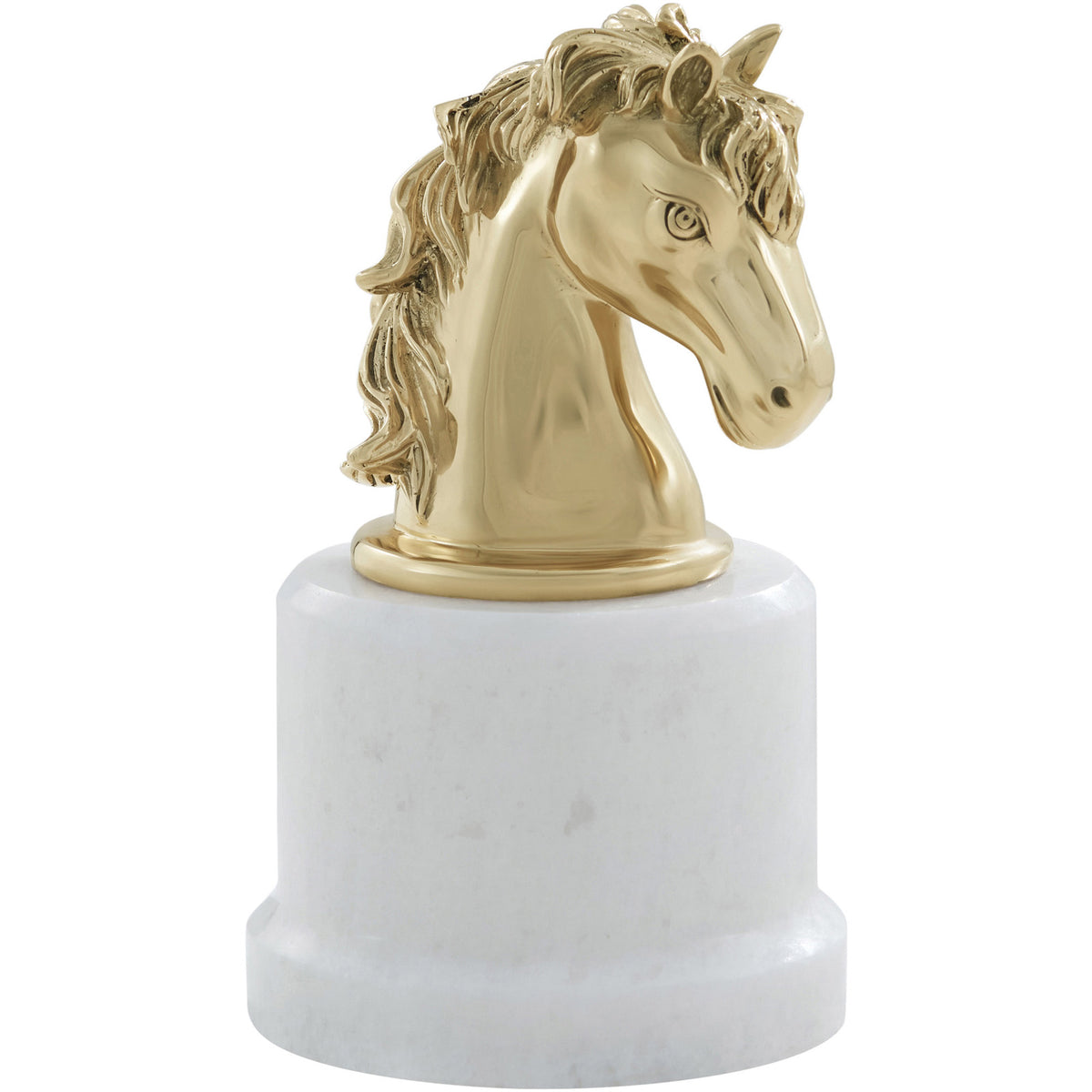 The Knight Sculpture – Polished Brass
