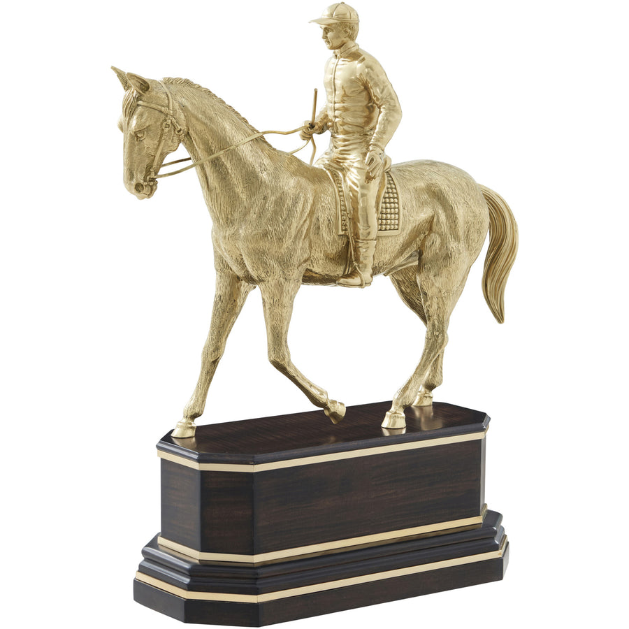 Thoroughbred Horse Sculpture – Polished Brass