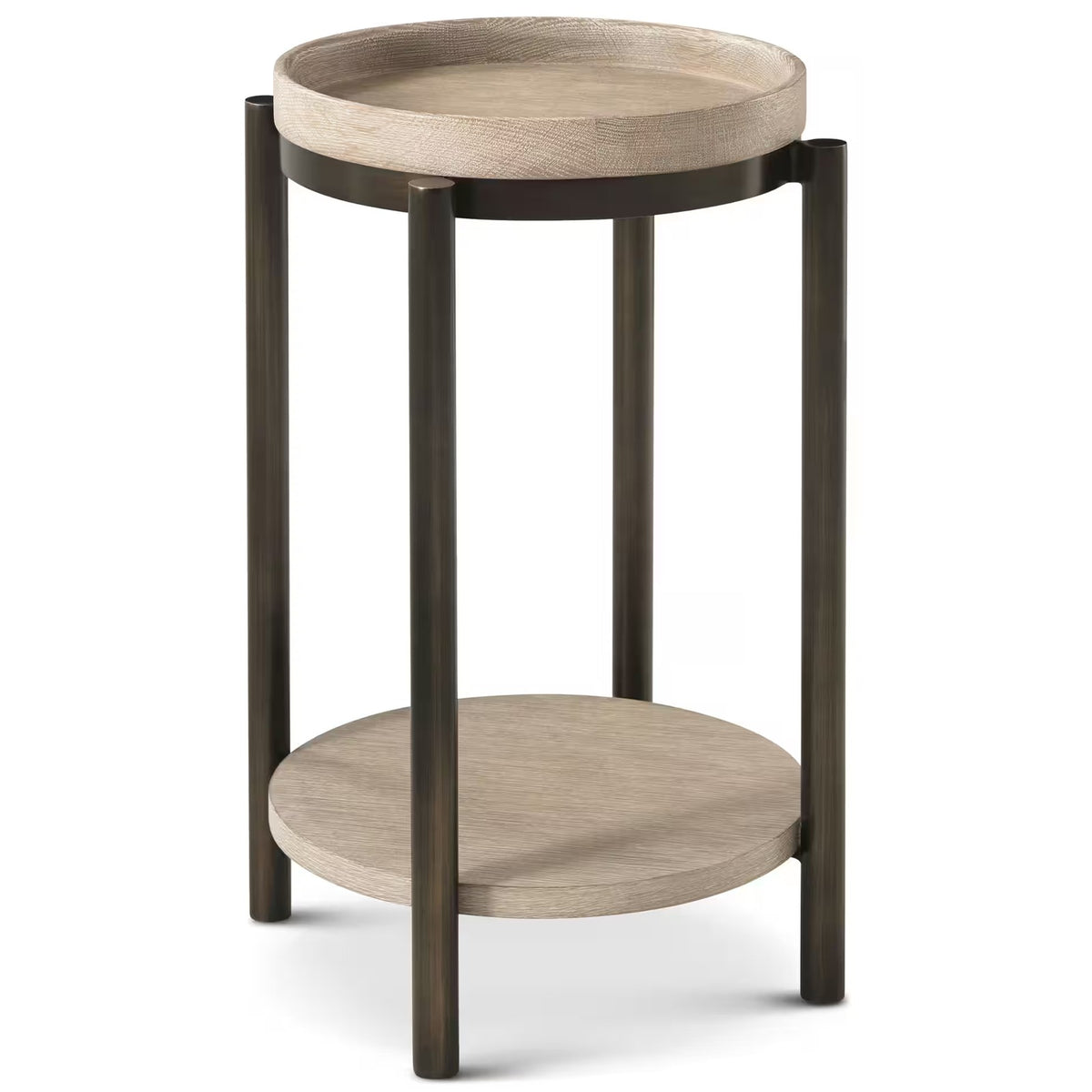 Repose Iron Drink Table – Grey Oak