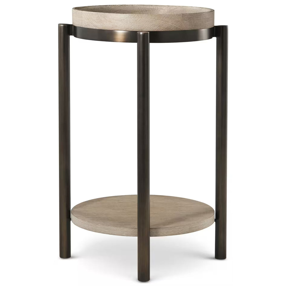 Repose Iron Drink Table – Grey Oak