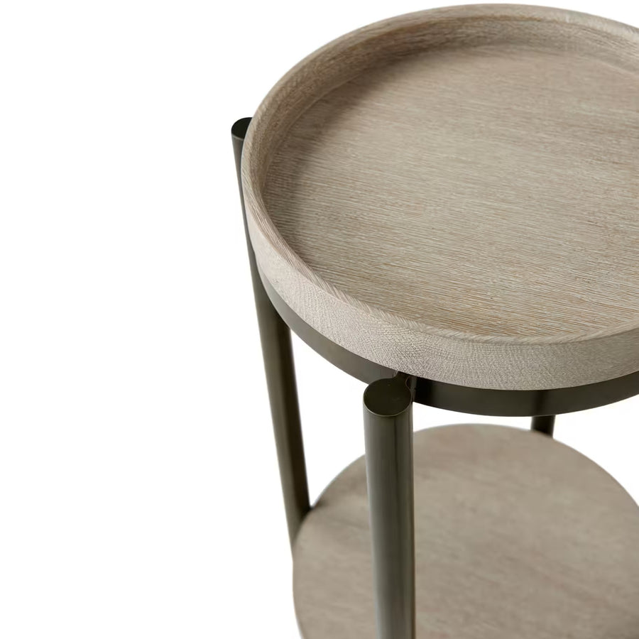 Repose Iron Drink Table – Grey Oak
