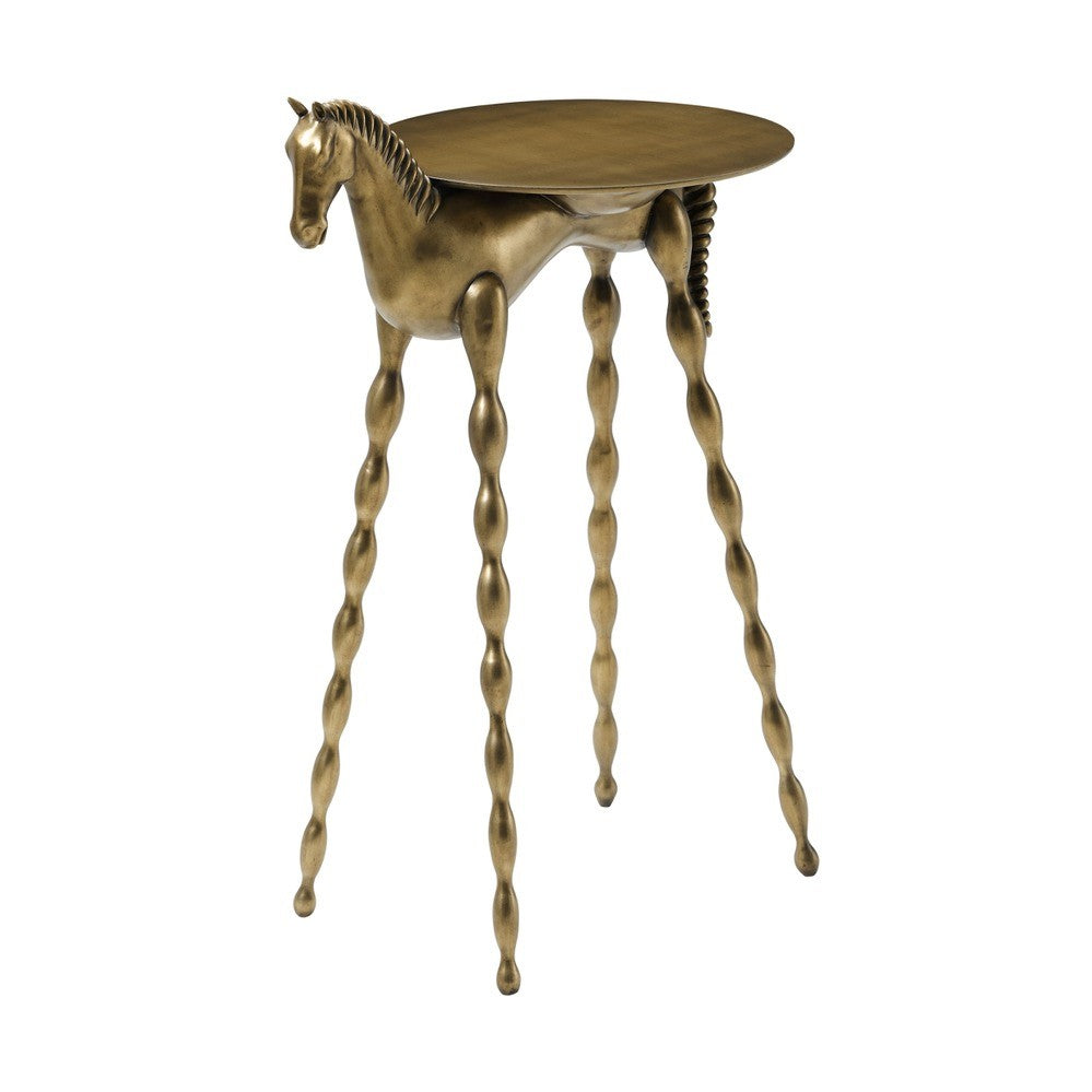 Troy Drinks Table – Brass Finish