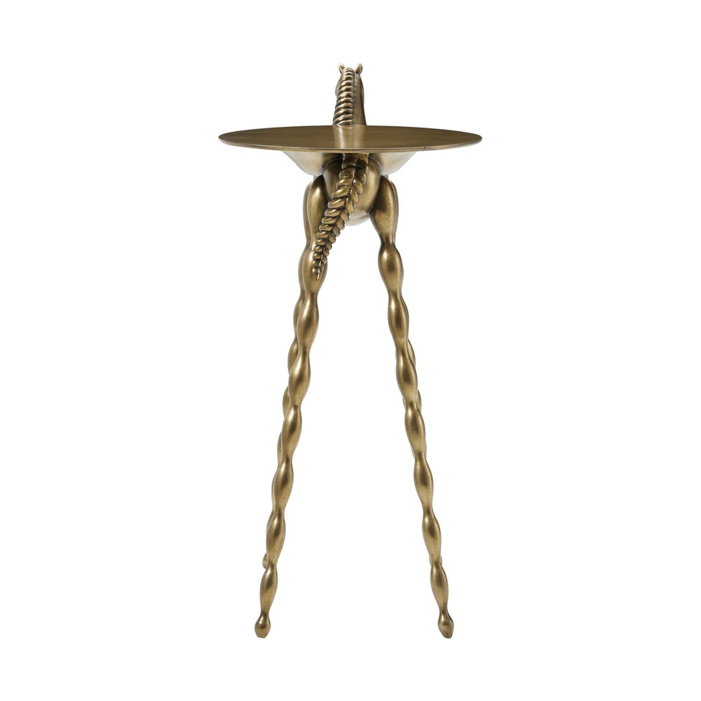 Troy Drinks Table – Brass Finish