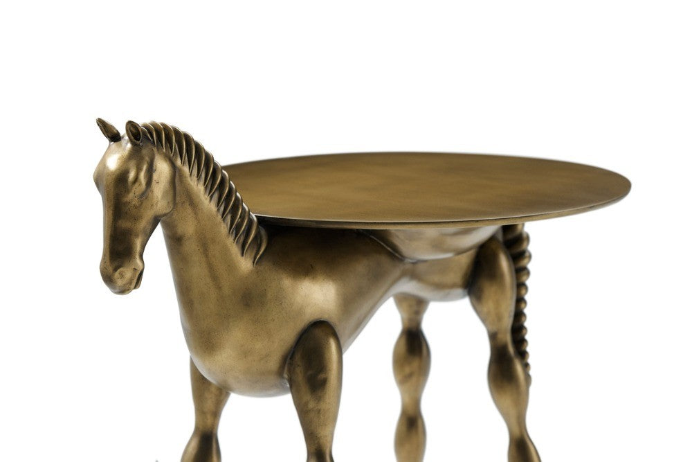 Troy Drinks Table – Brass Finish