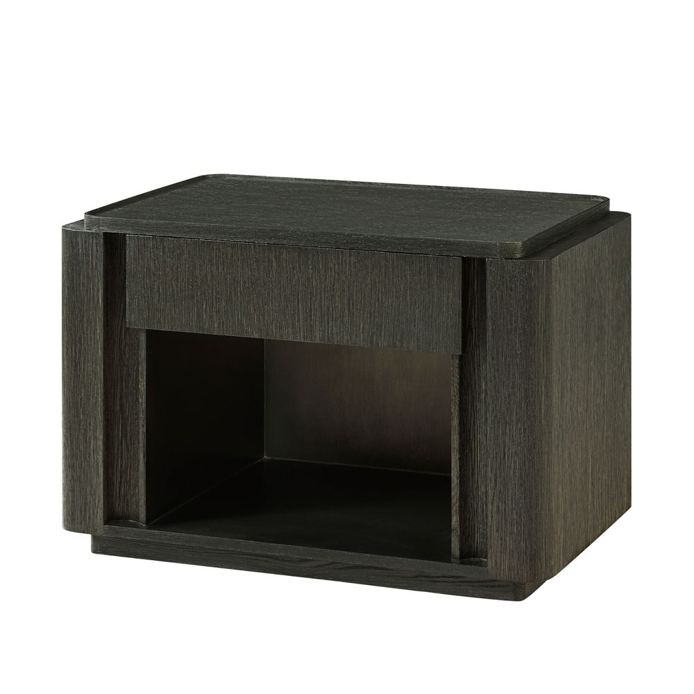 Repose Open Bedside Table – Charcoal Oak