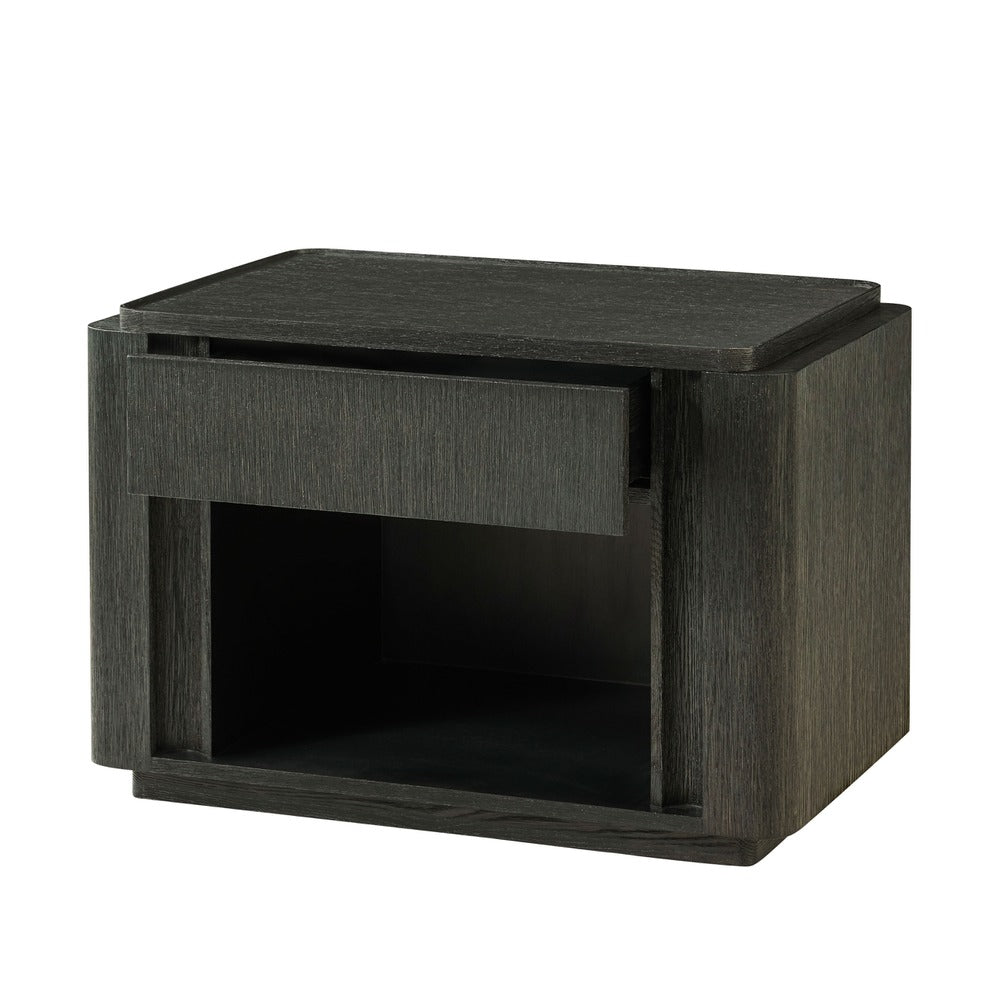 Repose Open Bedside Table – Charcoal Oak