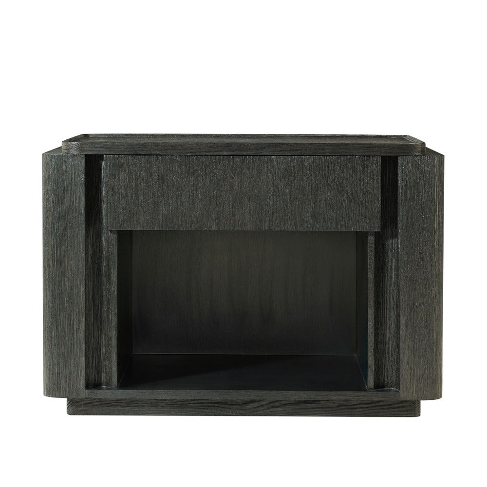 Repose Open Bedside Table – Charcoal Oak