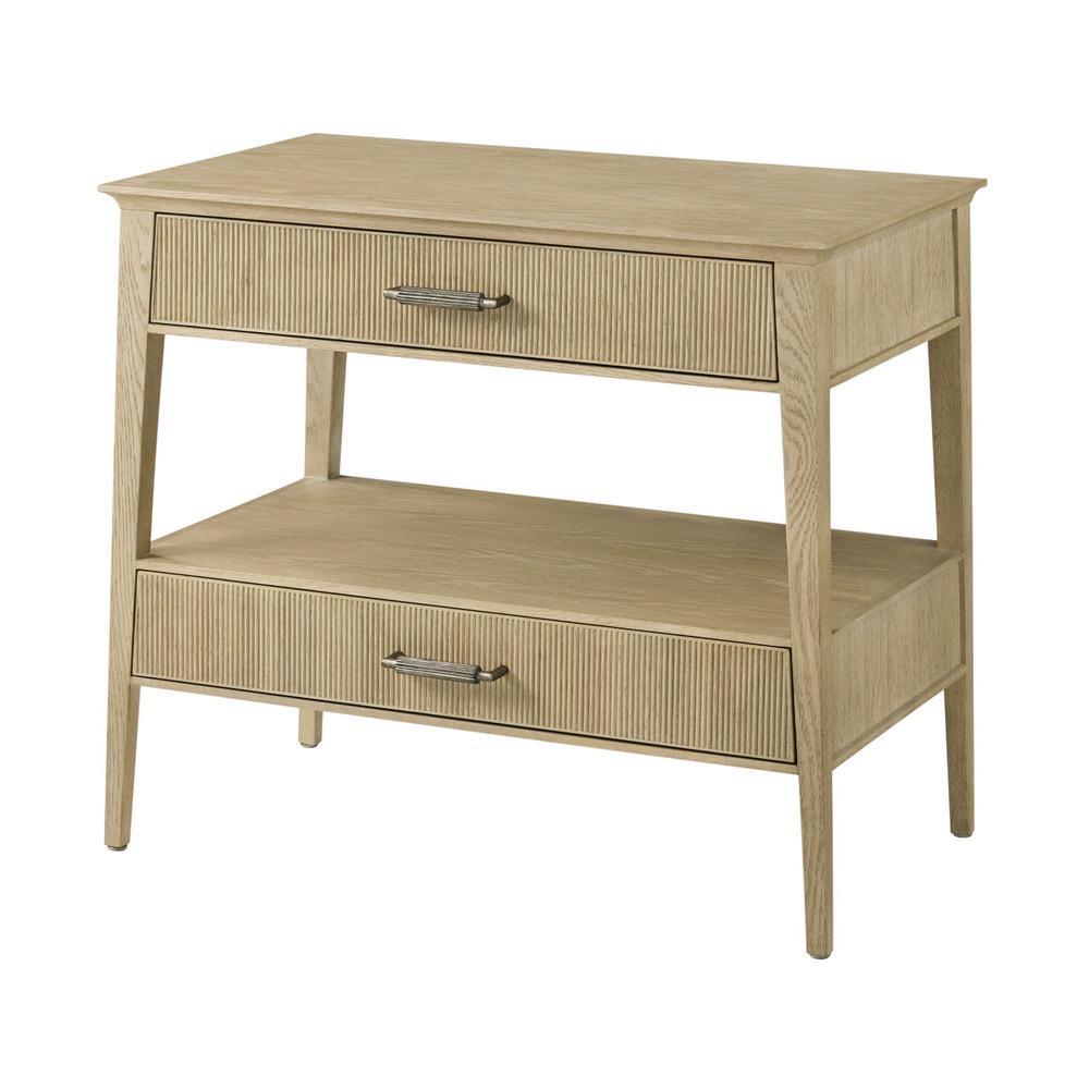 Balboa Wooden Bedside Table – Coastal Grey