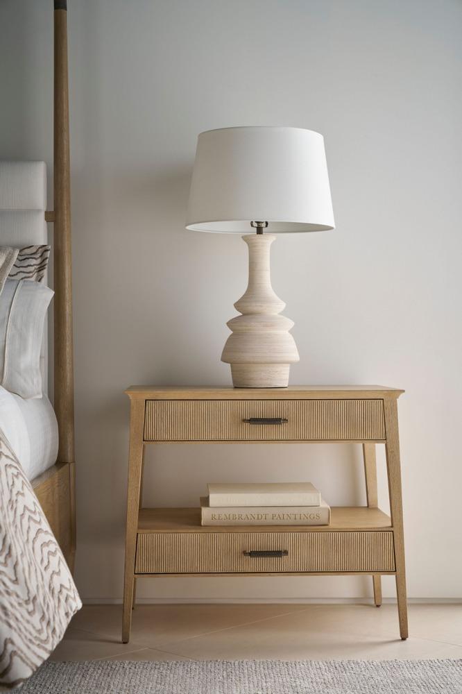 Balboa Wooden Bedside Table – Coastal Grey