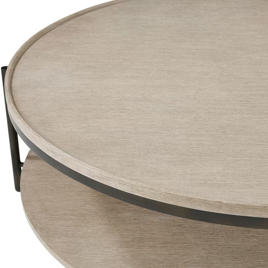 Repose Round Coffee Table – Grey Oak