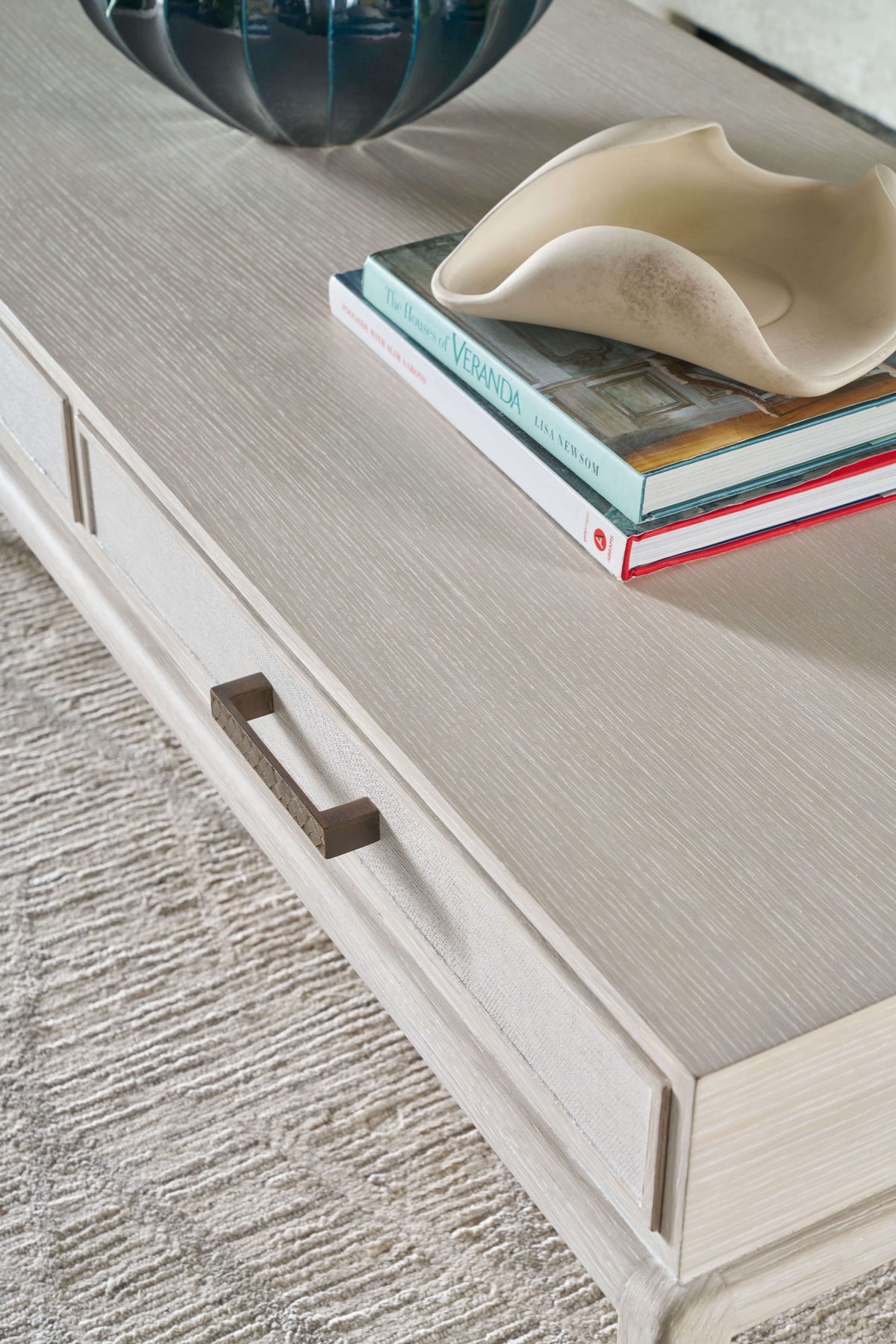 Singer Coffee Table with Wallpaper Drawer Fronts