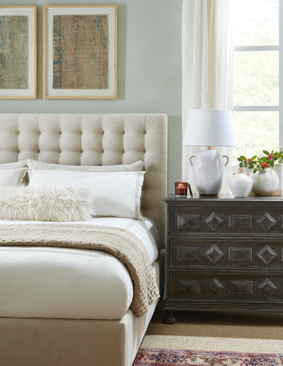 Hampton King Bed Frame – Cream Kendal Linen