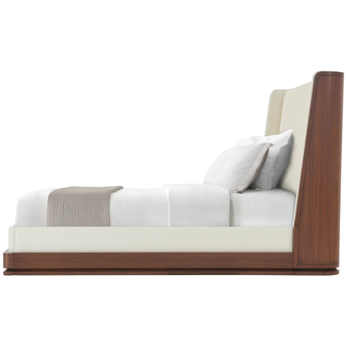 Coronet Walnut and Upholstered Channel Super King Bed